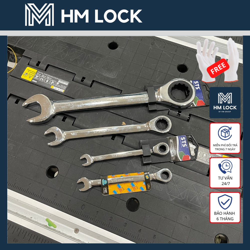 [1 CÂY] CỜ LÊ TỰ ĐỘNG VÀ MIỆNG STS.RPO 8-32MM - THÉP CHROME BÓNG KHÔNG GỈ CAO CẤP - HÀNG CHÍNH HÃNG - HM LOCK - HM LOCK