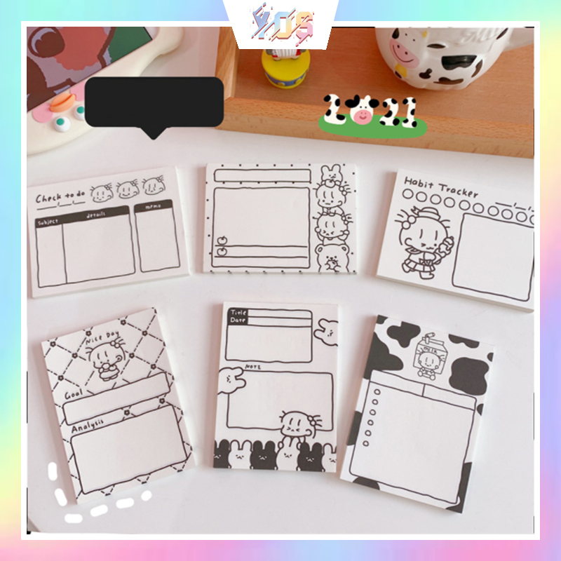 [Có sẵn] Giấy note - sticky note họa tiết bò sữa xinh xắn ulzzang
