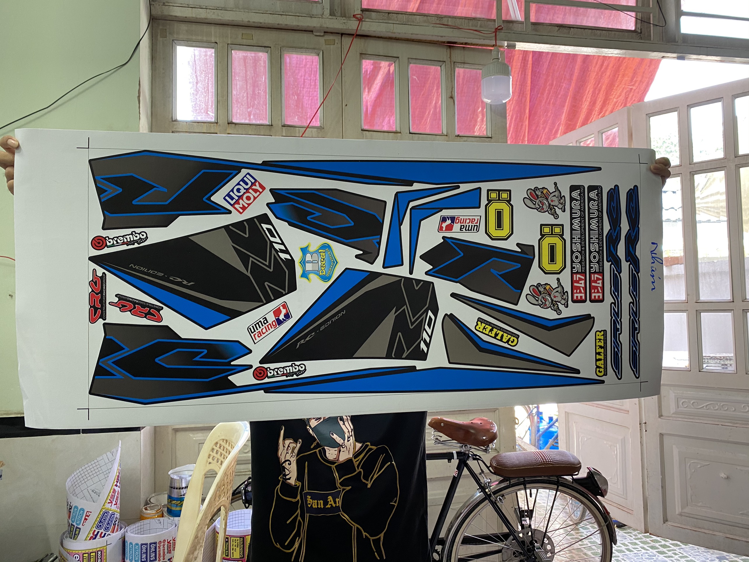 Tem RỜI SIRIUS RC DÁN XE ĐEN NHÁM