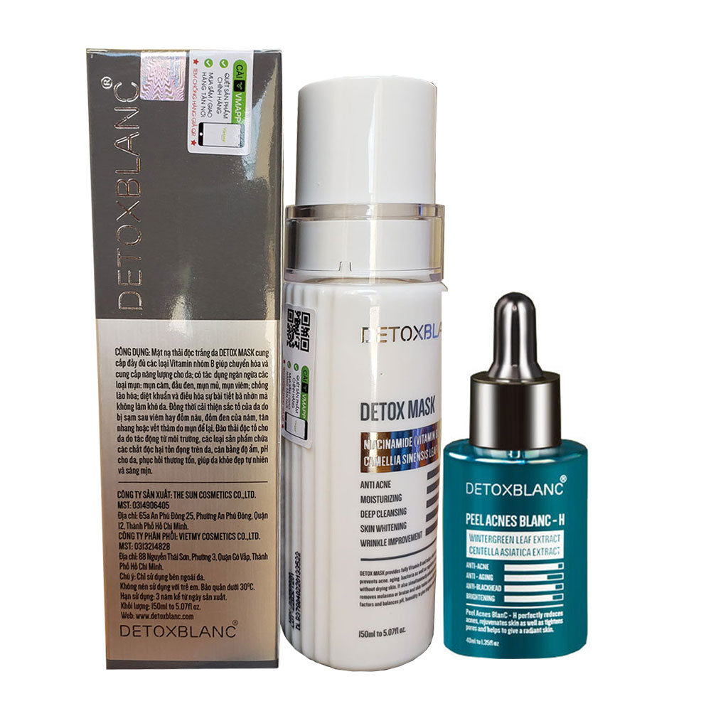 [HCM]combo mặt nạ thải độc và serum mụn detox blanc