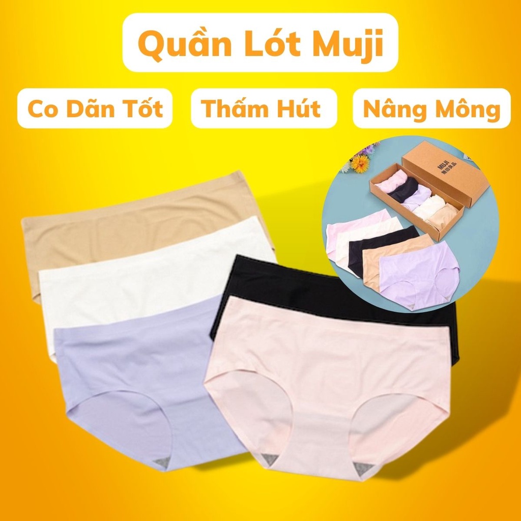 Hộp 5 quần lót đúc su không viền không đường may mềm mại chất su cao cấp kháng khuẩn nâng mông