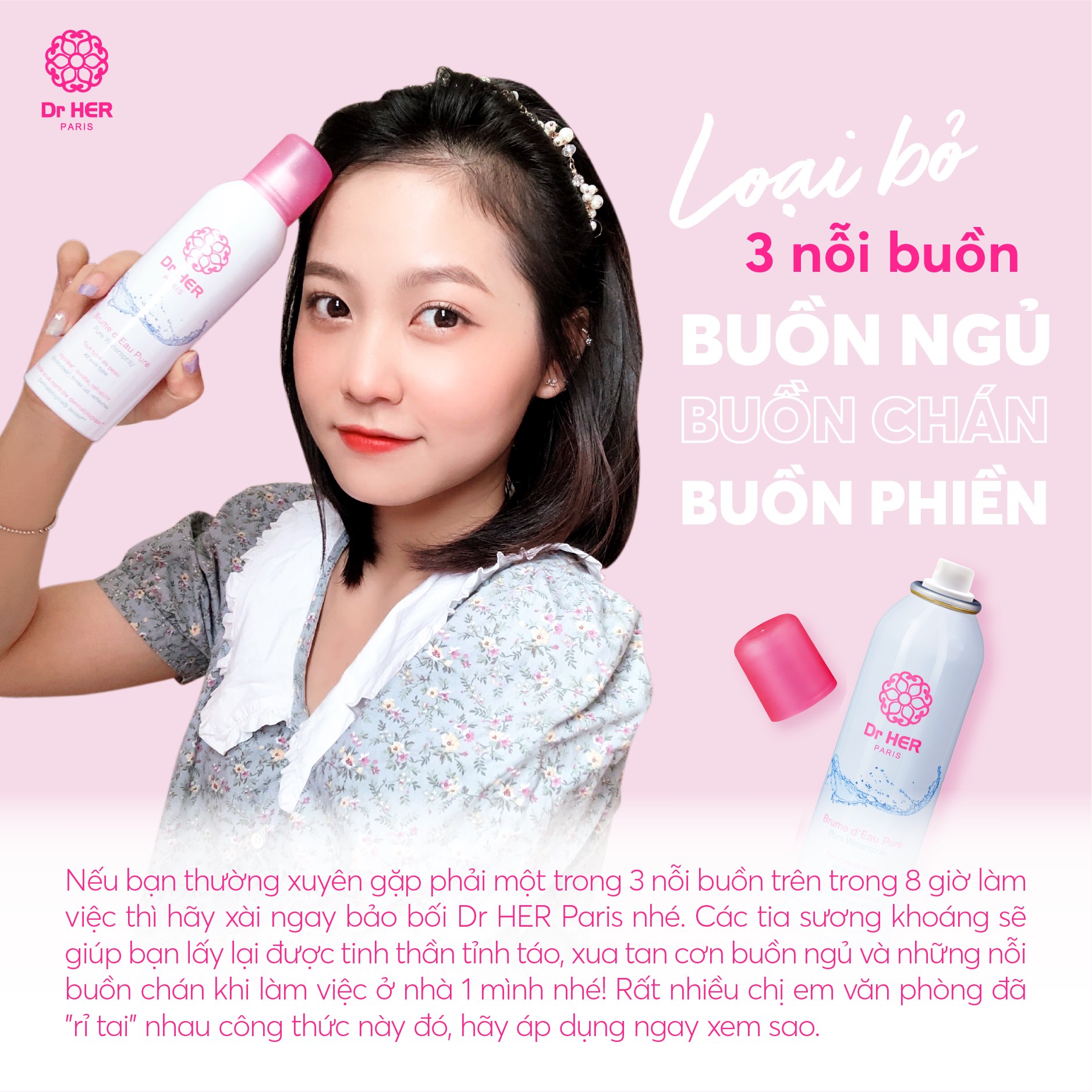 Xịt khoáng Dr Her cấp ẩm và làm diệu da 150ml