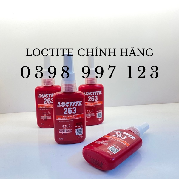 Keo dán khóa ren màu đỏ Loctite 263 - 50ML