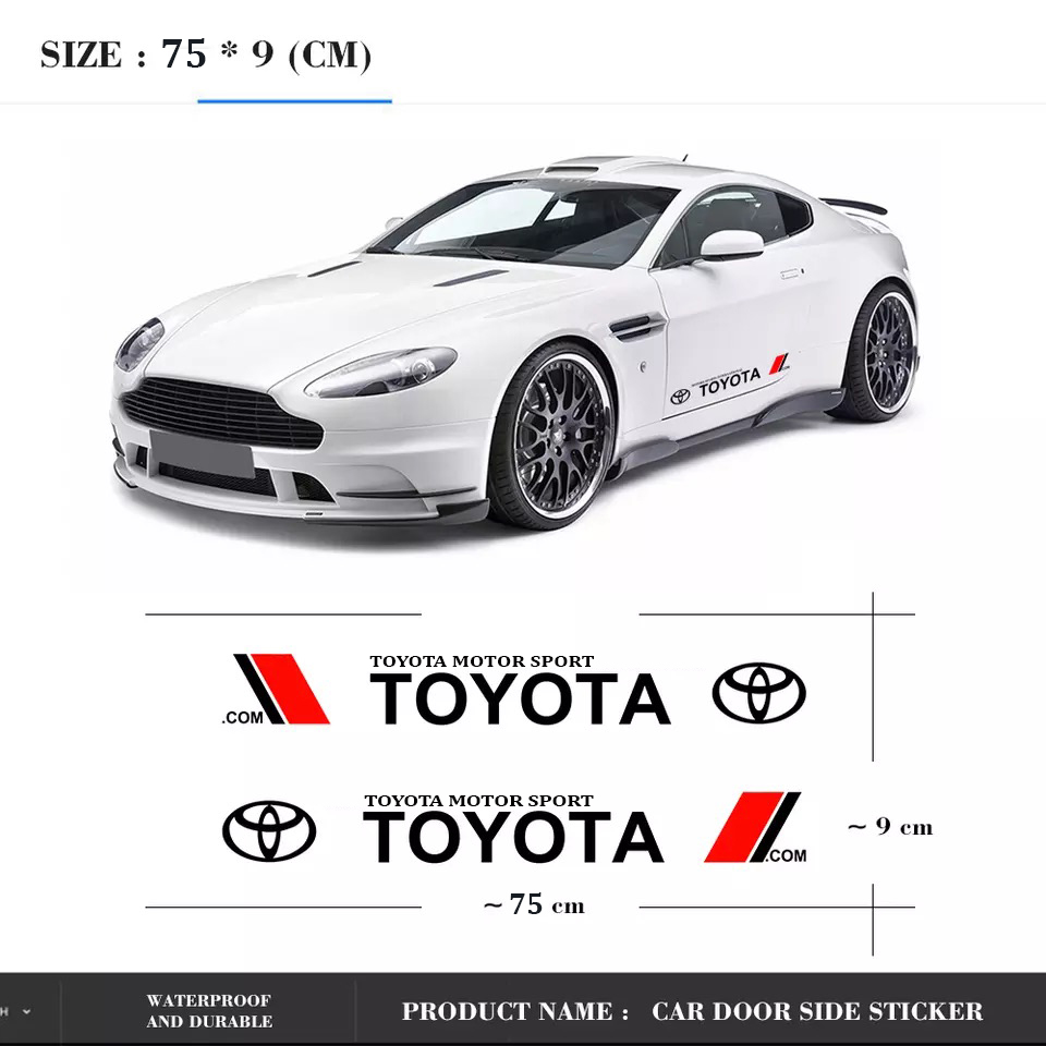 [HCM]Bộ 2 Tem dán cửa xe ô tô Toyota