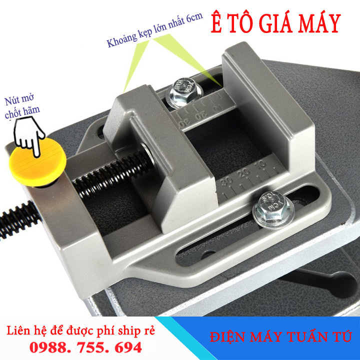 CHÂN ĐẾ MÁY KHOAN BÀN AM-6102B – 2 TẦNG (ĐÃ CÓ Ê TÔ KẸP)