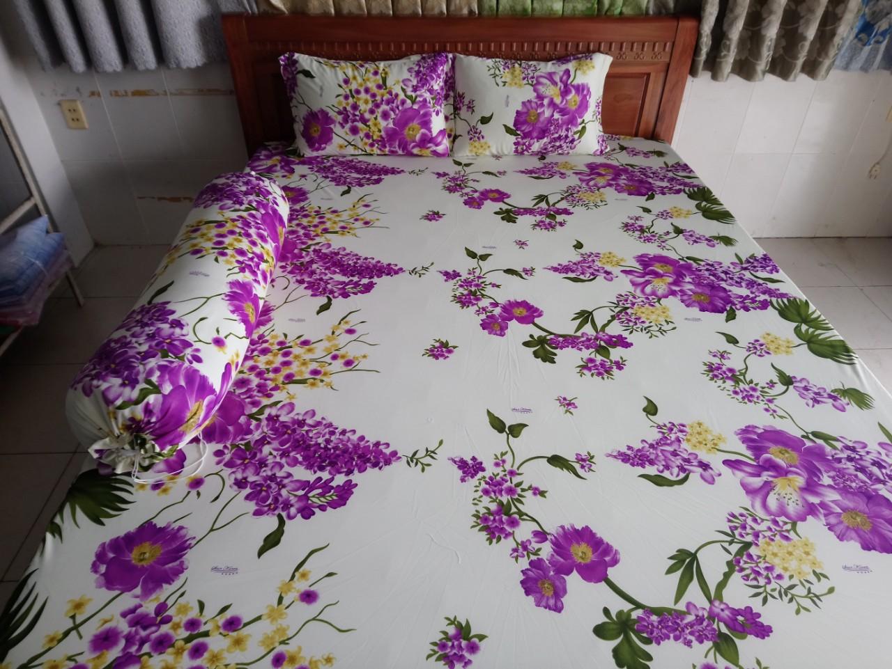 Bộ dra thun lạnh hàn quốc 1m8 x 2m ( gồm 1 ga + 3 áo gối)