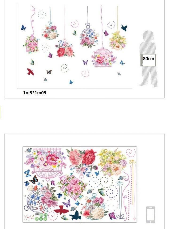 decal dán tường mẫu cây thước đo thú lớn cho bé