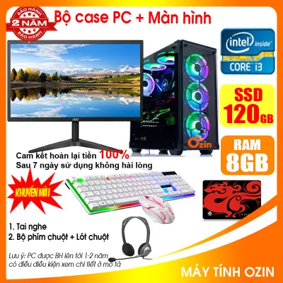 [Trả góp 0%]Bộ máy tính để bàn Game - Học tập LED + Màn 24 inch CPU G3020 / i3-4130 / Ram 4-8GB / SSD 120-240GB / VGA Upto 2-4GB chơi max game top PUBG LOL CF Fifa4 GAT 5 ... [TẶNG: Phím chuột + lót chuột + Tai nghe] GAI34 LOZ