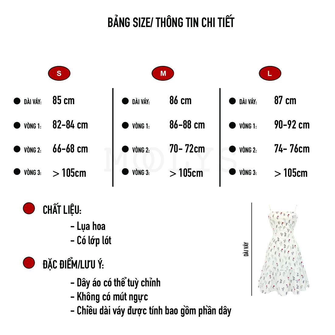 Đầm hai dây hoa nhí dễ thương MOOLYS MD028