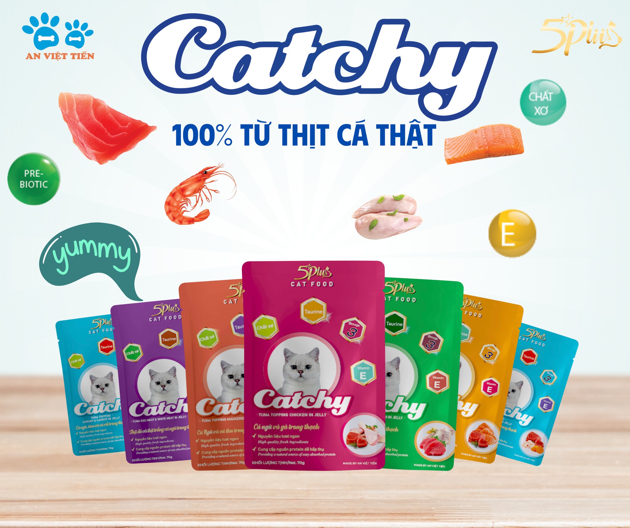 PATE CHO MÈO CATCHY GÓI 70GR - NHIỀU VỊ