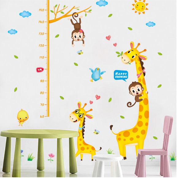 DECAL DÁN TƯỜNG THƯỚC ĐO HƯƠU VÀNG 3