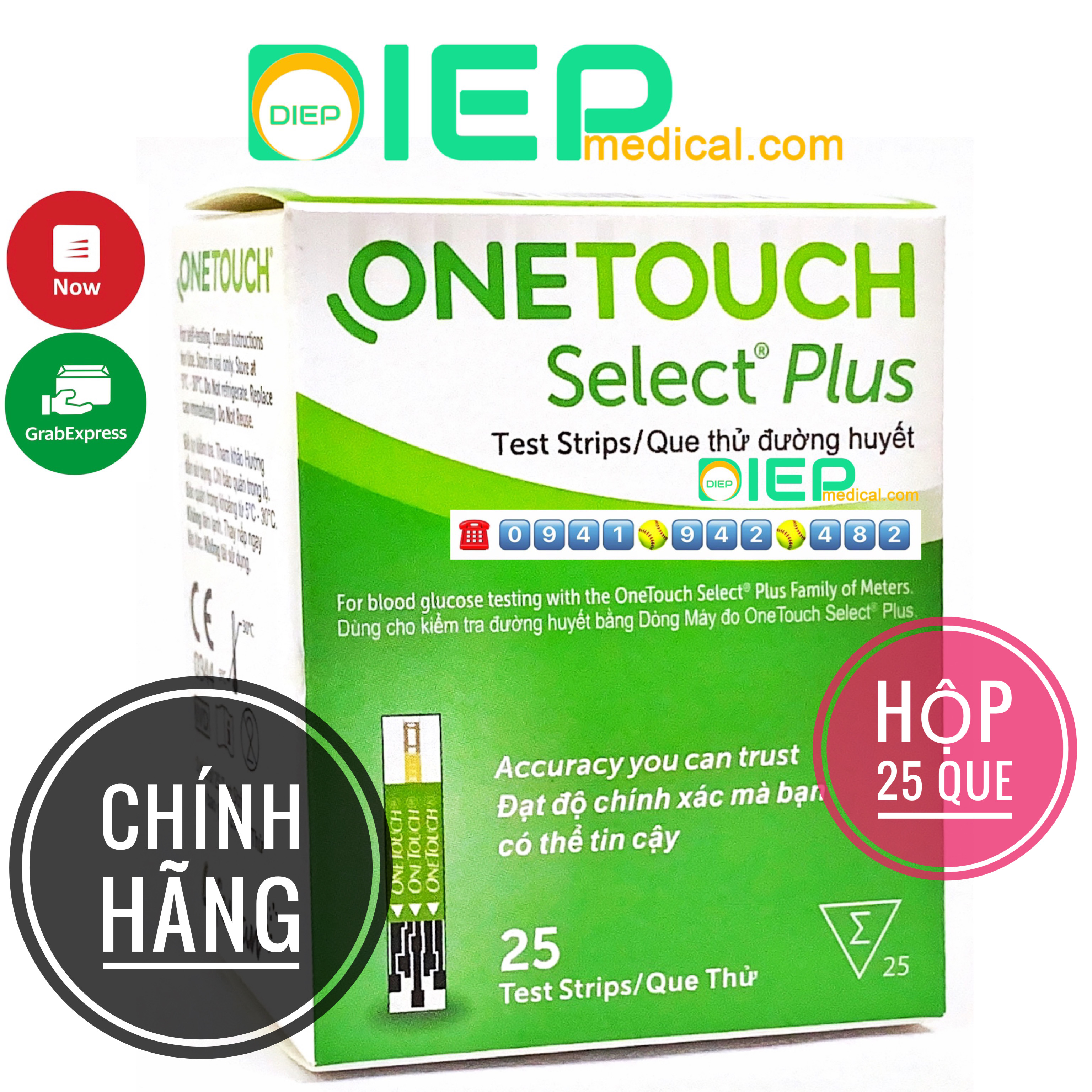 ONETOUCH SELECT PLUS 25 que - Que thử đường huyết của máy Onetouch Select