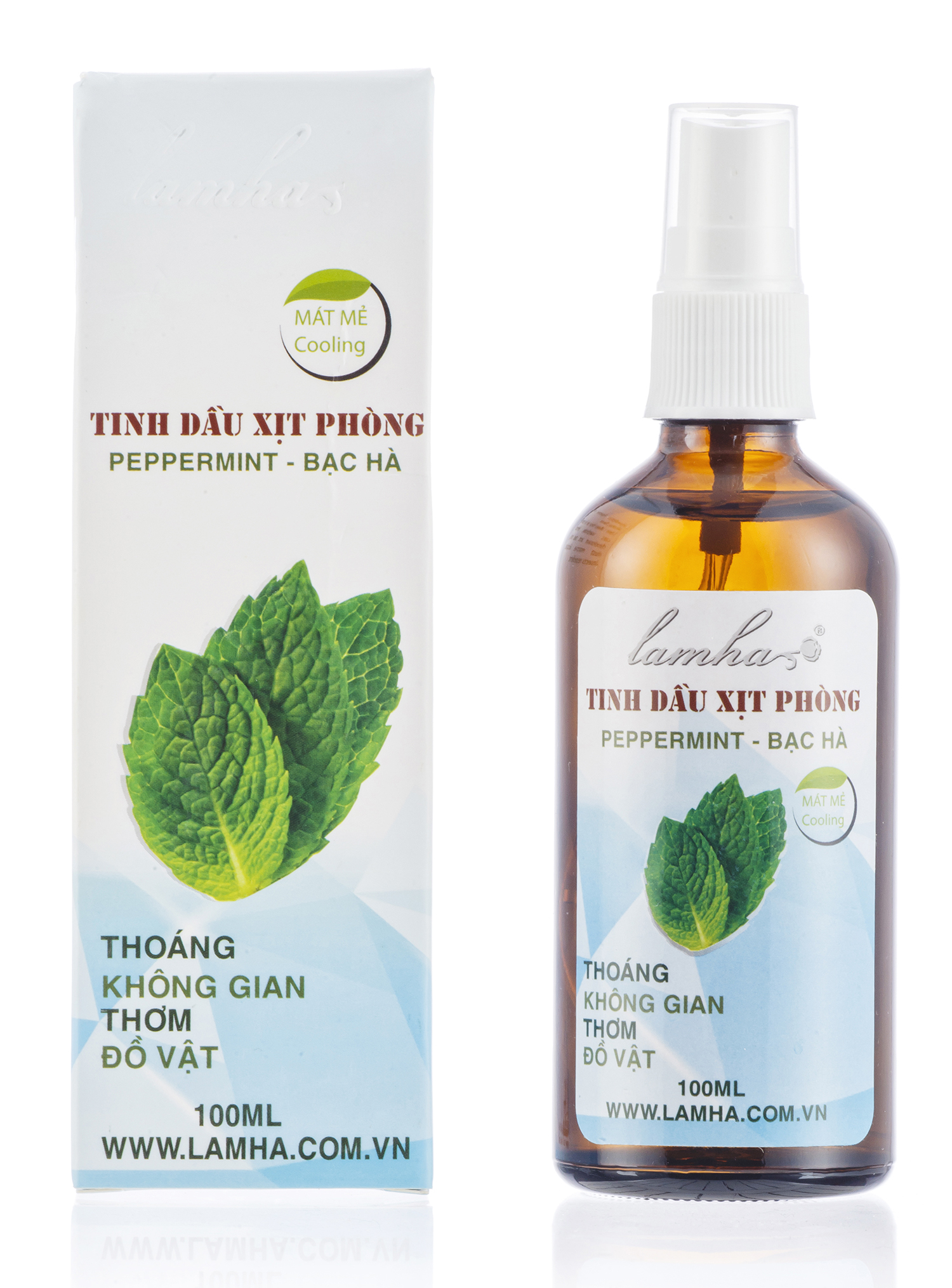 Xịt phòng tinh dầu Bạc Hà 100ml Lam Hà