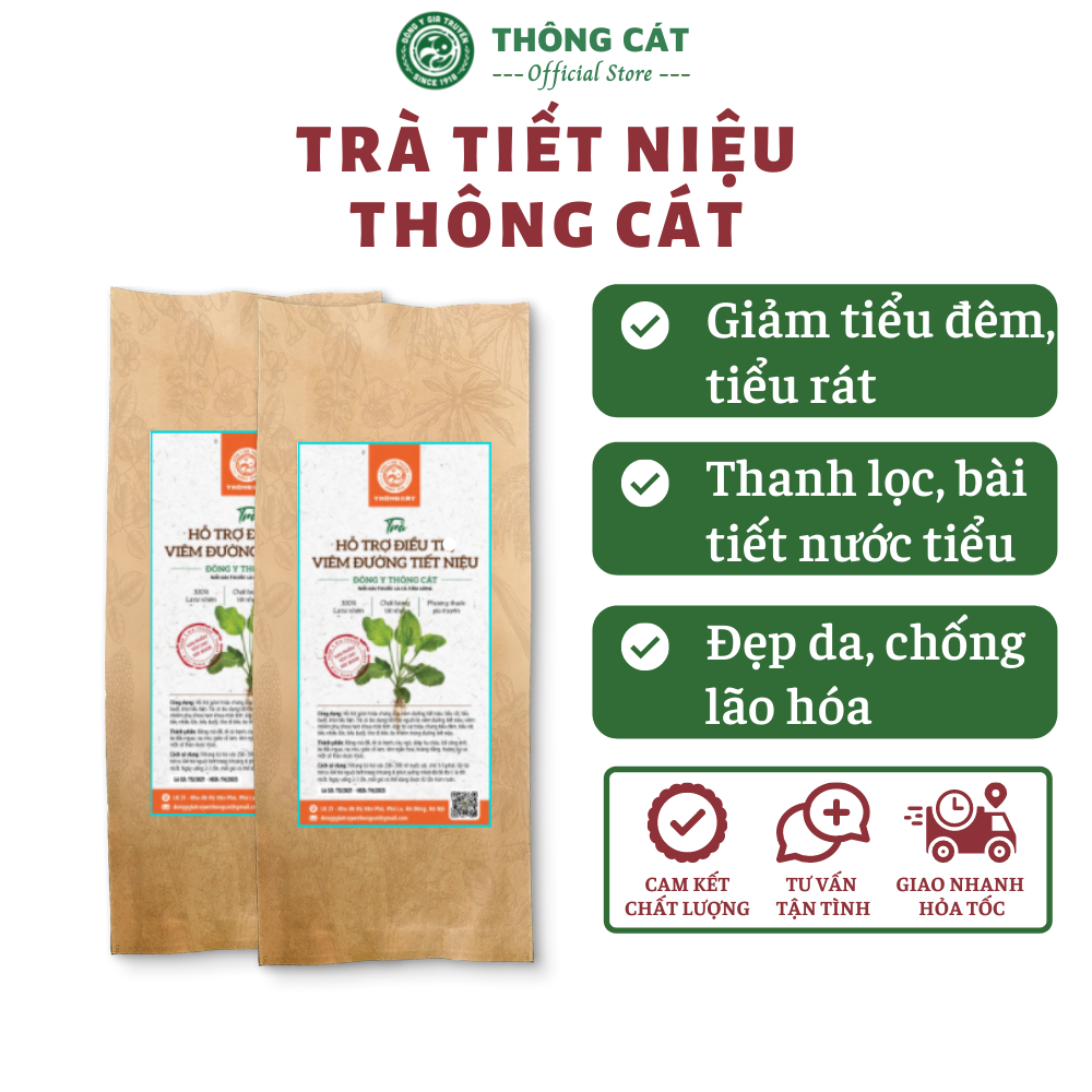 Trà hỗ trợ viêm đường tiết niệu Đông y gia truyền Thông Cát - hỗ trợ bổ thận tráng dương, thanh lọc cơ thể, giảm tiểu đêm, tiểu buốt - Trà thảo mộc Thông Cát