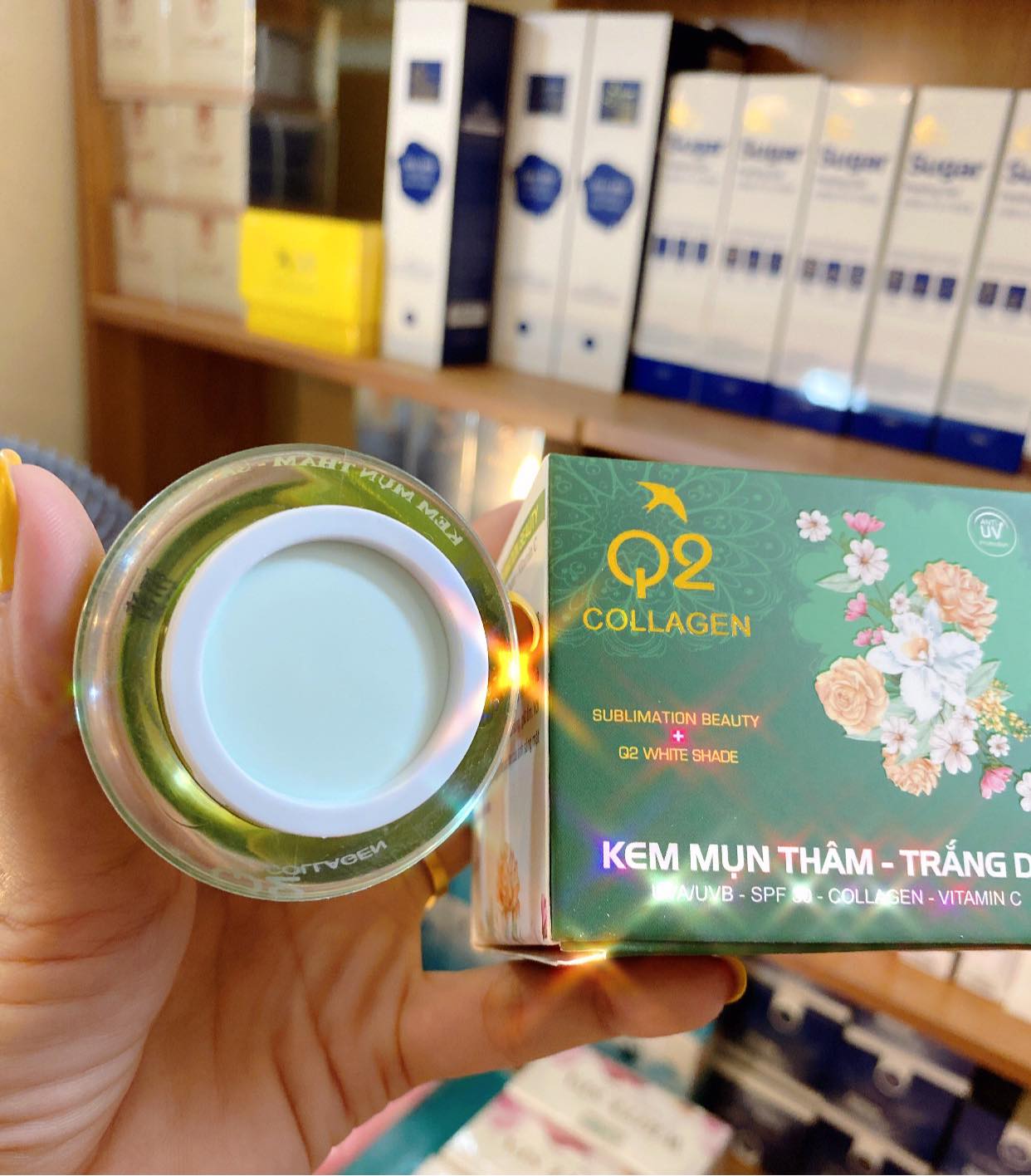 Kem Q2 xanh ngăn ngừa mụn