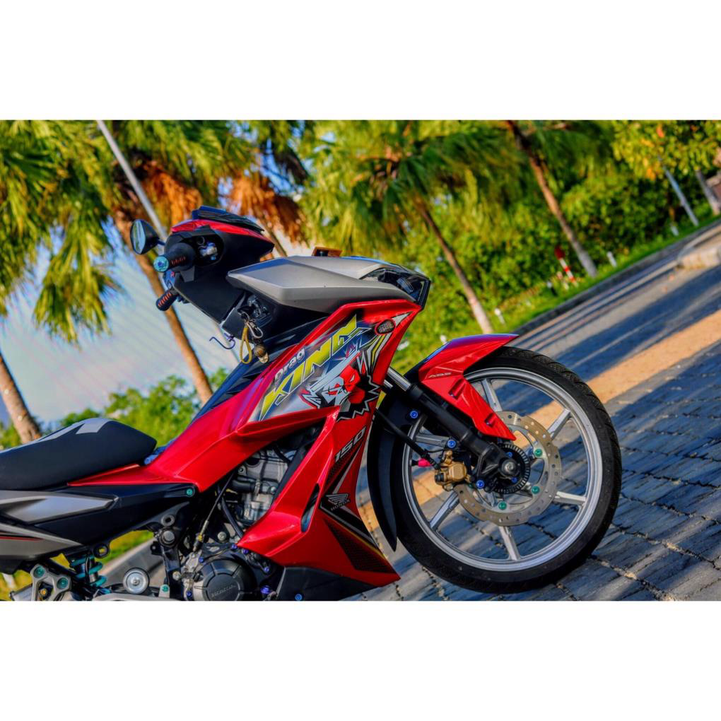 Tem rời dán xe winner x mẫu king drag đỏ bạc đen