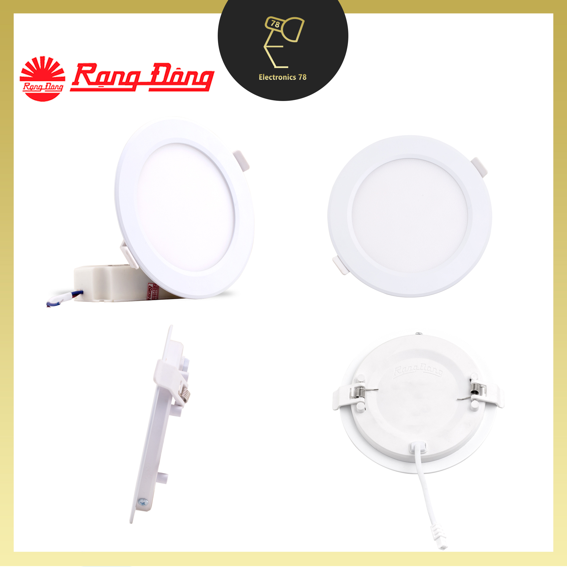 [Chính Hãng] Đèn Led Panel Âm Trần Rạng Đông PT04 - 7W, 9W, 12W - Ánh sáng Trắng / Vàng / Đổi màu