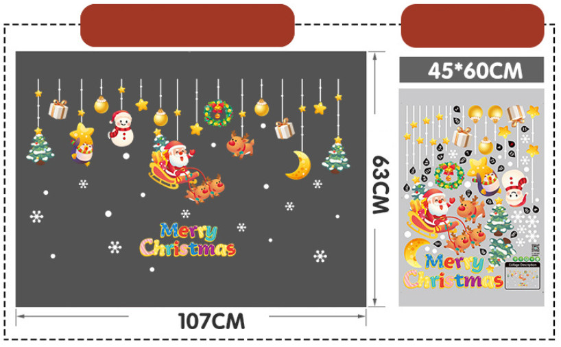 Decal trang trí Noel - Rèm dây noel phụ kiện