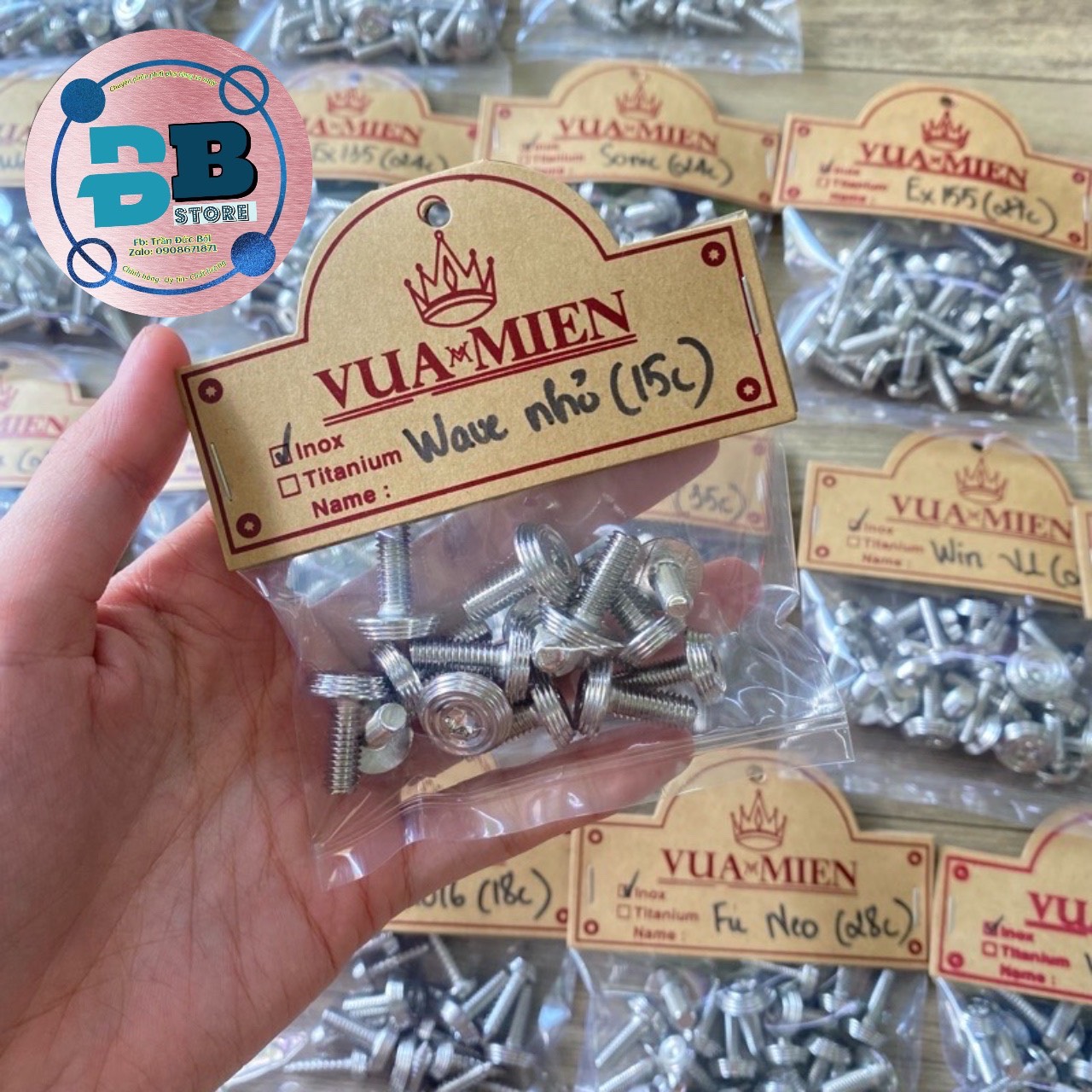 Full bộ ốc dàn áo Wave nhỏ 17c mẫu Thái Salaya inox 304