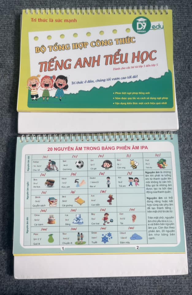 Bộ lịch công thức Văn toán và tiếng anh tiểu học