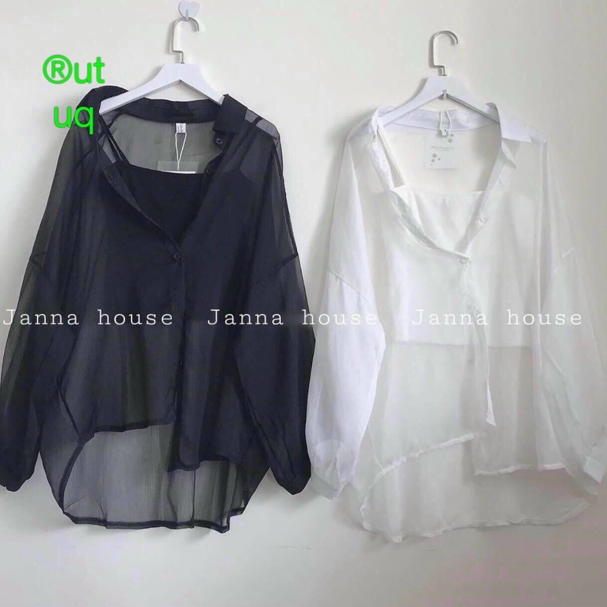 Set Áo Khoác Voan Kèm Áo Lót Trong - Chất Liệu Voan Mềm Mịn - Thiết Kế Họa Tiết Phông Trơn Đơn Giản Nhẹ Nhàng
