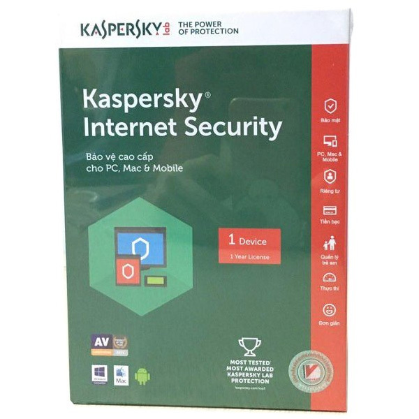 Bảng giá Kaspersky Internet Security - 1PC/1Năm Phong Vũ