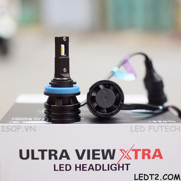 [LEDT2 ISOP] Đèn pha LED Ultra View XTRA +250% chính hãng [Bảo hành 6 tháng]