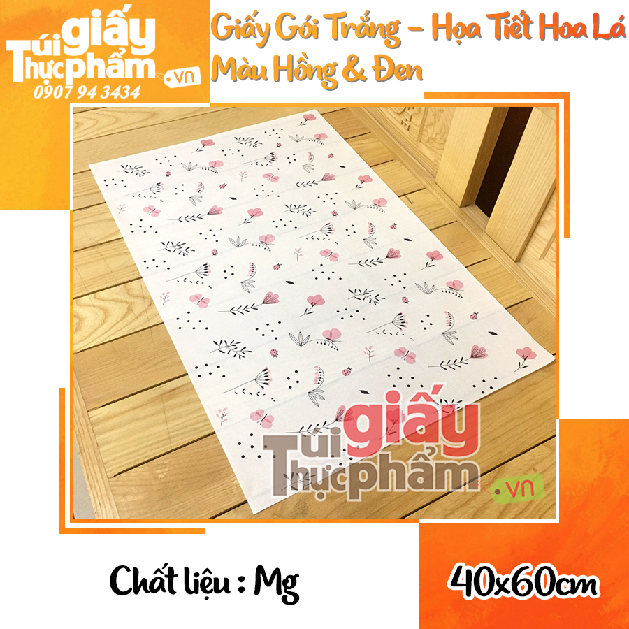 Giấy Gói Thời Trang, Phụ Kiện (500 tờ / 40x60cm / 40gsm / Hoa Lá)