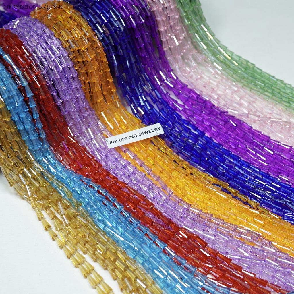 Pack of 1 String ~ 65 Crystal Tower Bell Beads 4X8Mm