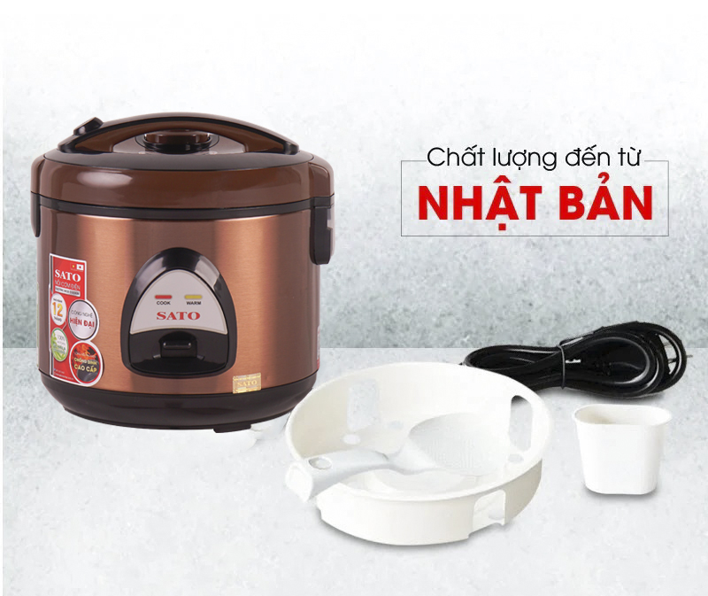 Nồi cơm điện SATO 12A021 1.2L (Màu nâu)