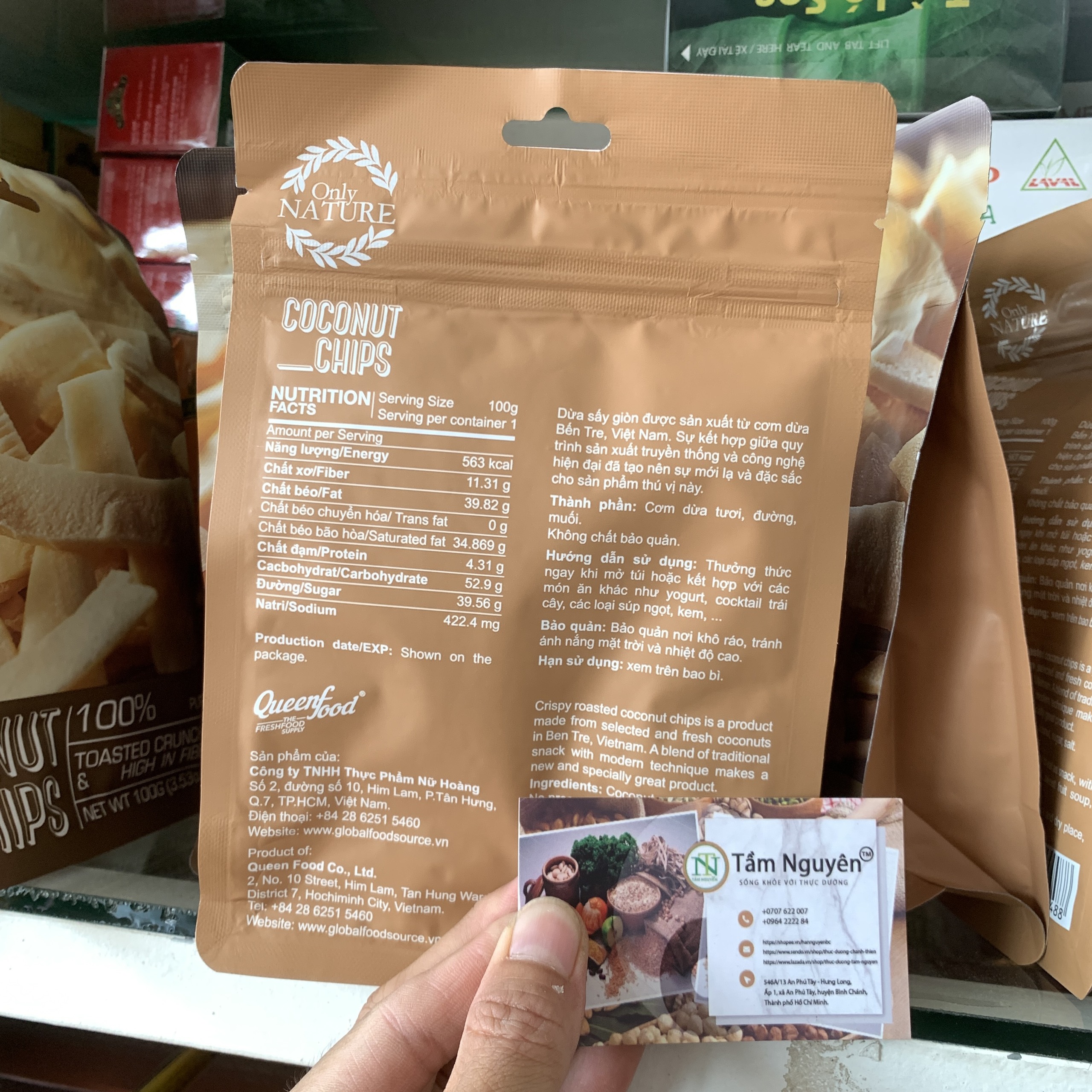 Dừa sấy giòn COCONUT CHIPS Túi (100g)-HÀNG CÔNG TY