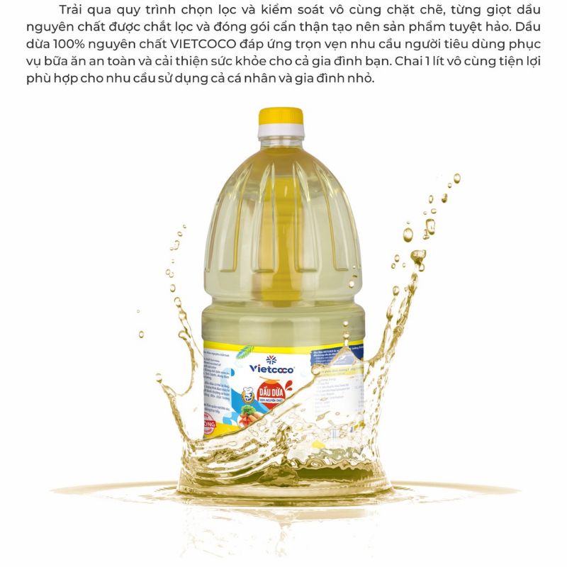 1 Thùng 6 Chai Dầu Dừa 2 Lít Dùng Nấu Ăn Vietcoco