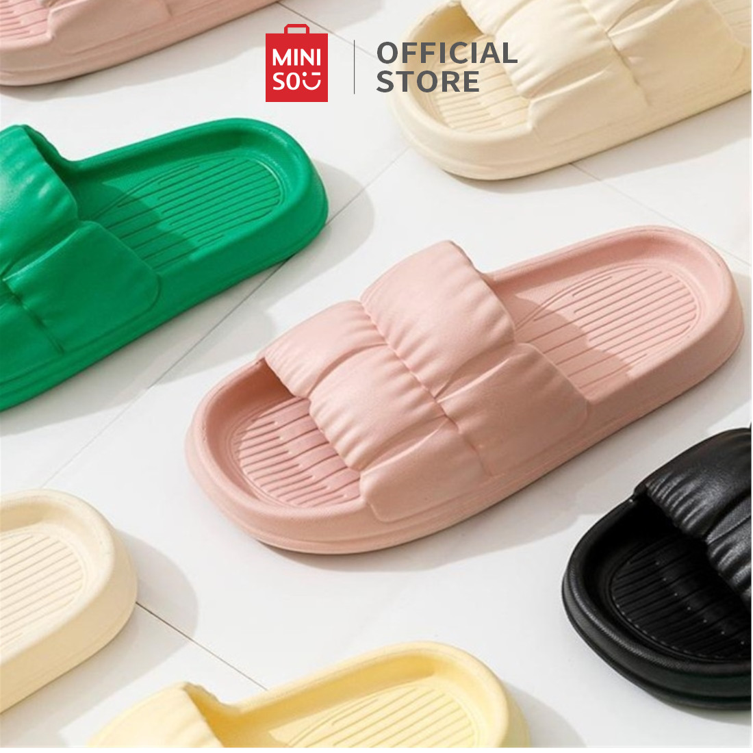 MINISO Thời trang Hàn Quốc Dép cánh hoa retro của phụ nữ Ngoài trời chống