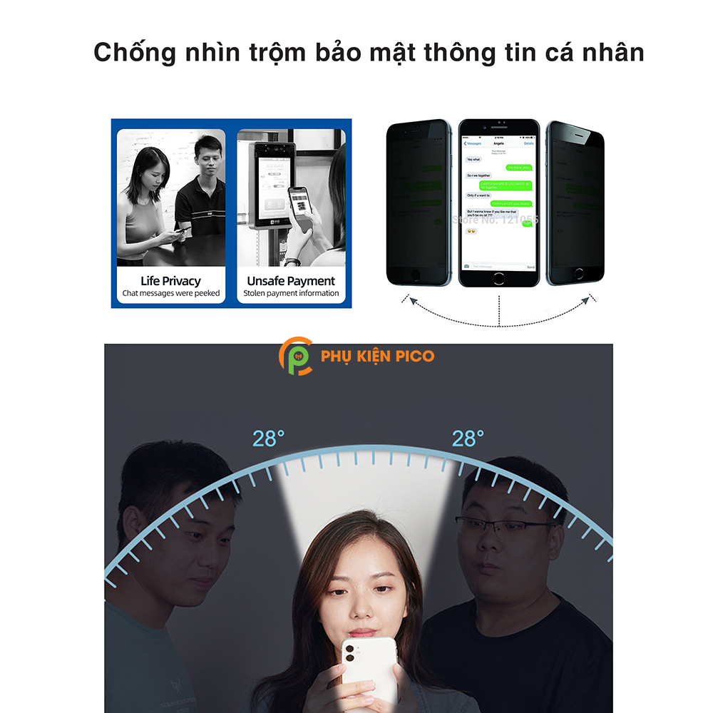 Cường lực chống nhìn trộm Iphone 7 Plus full màn hình - Dán màn hình Iphone 7 Plus