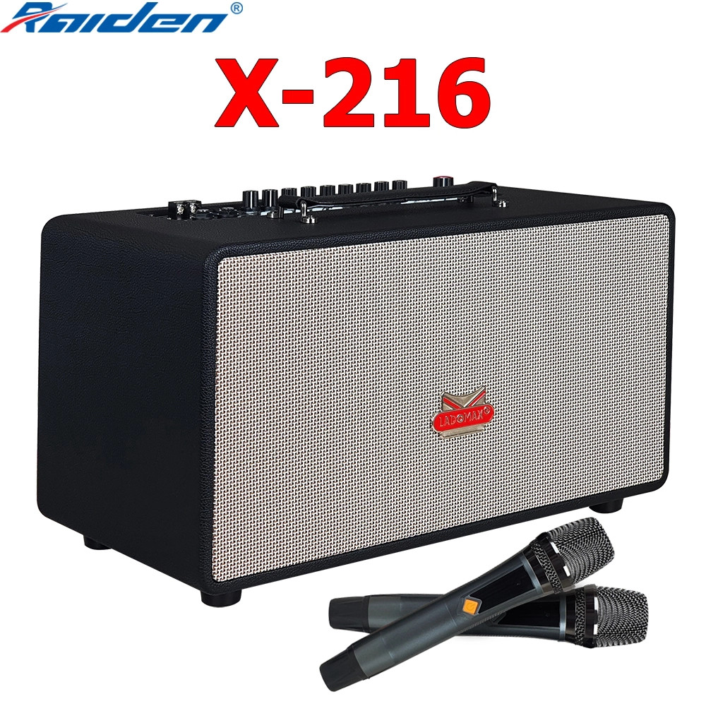 Loa Karaoke Xách Tay,  Loa Kéo Ladomax X-216, Công suất 150W, Bluetooth 5.0, 2 Loa Bass 16cm, Pin 6h, Đầy Đủ Cổng Kết Nối,  Thiết Kế 5 Đường Tiếng Cho Ra Âm Thanh Hay Nhất, Chống Hú, Rít Hiệu Quả, Bảo Hành 12 Tháng