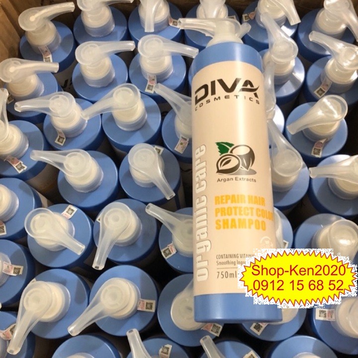 Cặp dầu gội xả Diva xanh 750ml x2 (Mẫu mới)