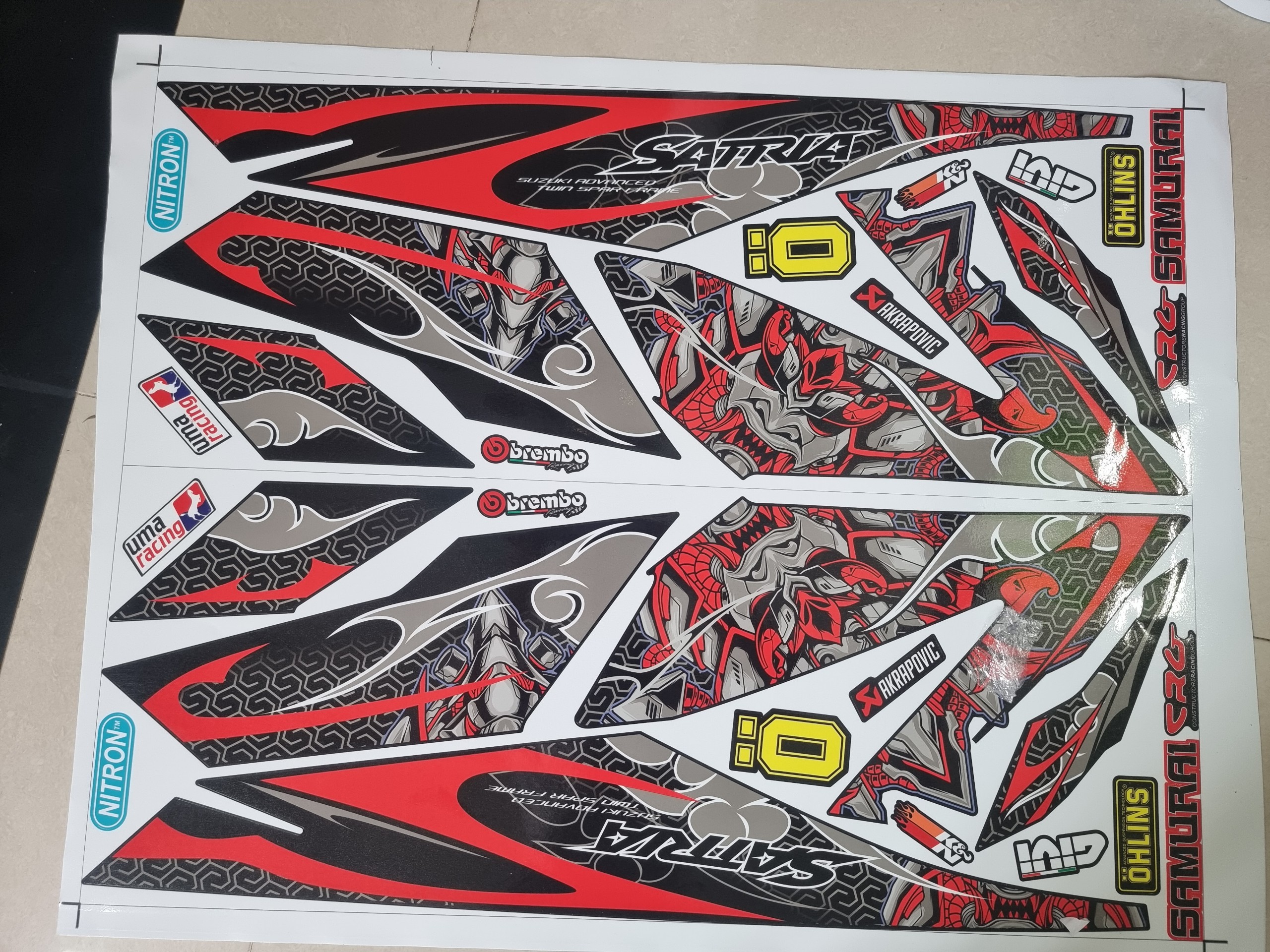 Tem rời satria 150 samurai