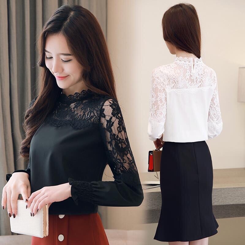 Sơ mi phối ren vai  - HH492