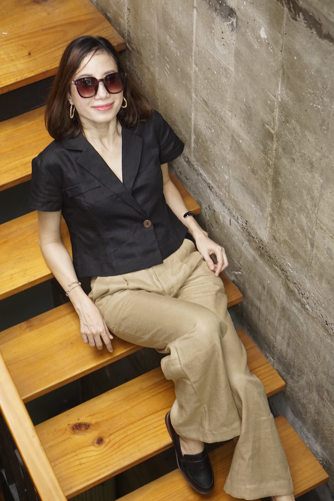 Áo linen giả vest ngắn - marion maxmessi