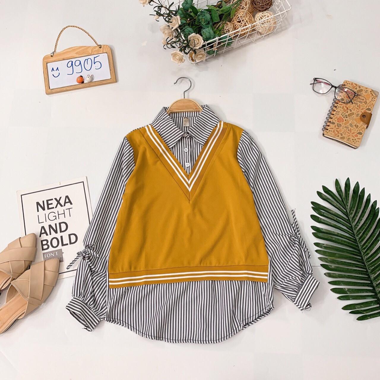 Áo sơ mi  nữ giả sét bộ Rất cao cấp, vai xịn- ATFR