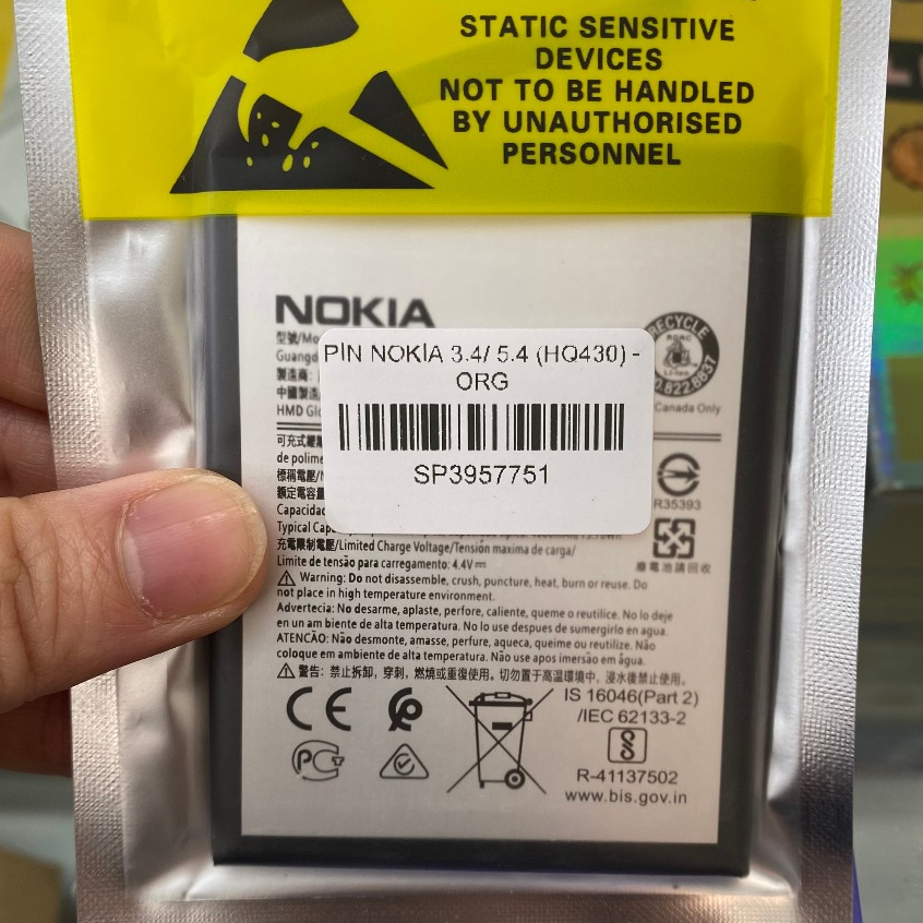 Pin Nokia 3.4 / 5.4 (HQ430) loại 1