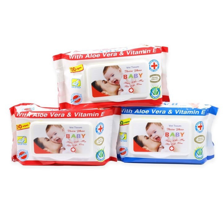 Bịch giấy ướt Phú Đạt 100 tờ/bịch, khăn ướt Phú Đạt