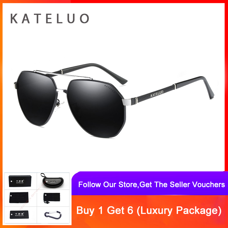 KATELUO Classic Mens Military Quality Sunglasses HD Polarized UV400 Male Sun Glasses For Men Eyewear Accessories 6603