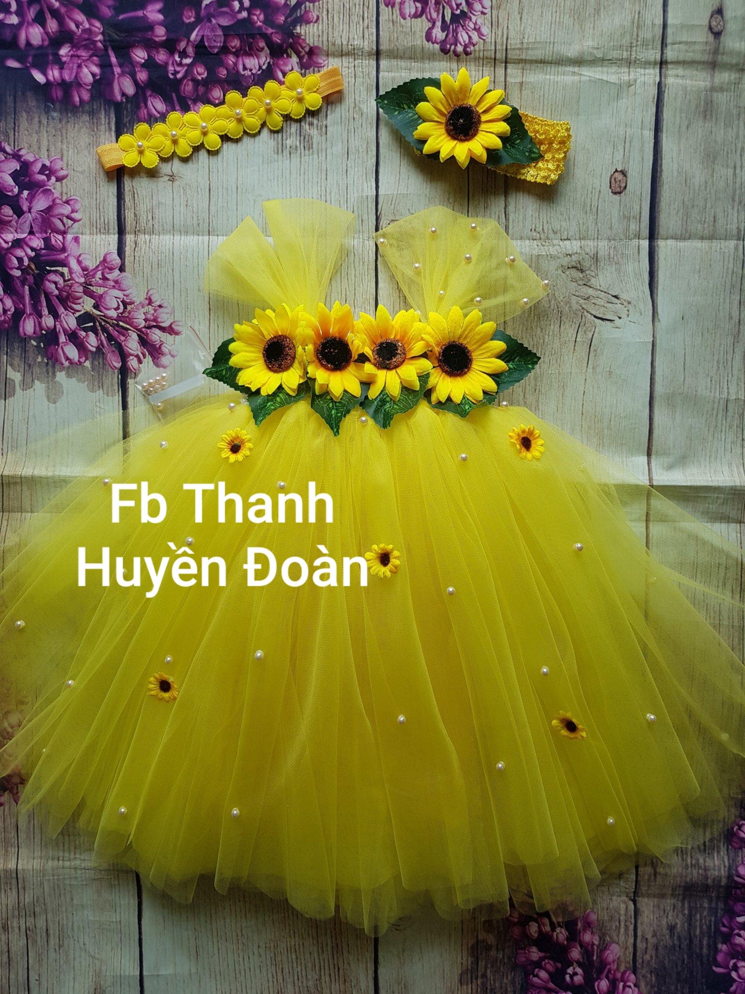 Váy hoa hướng dương bé  gái