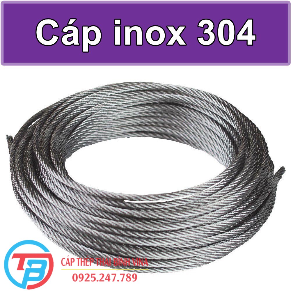 Dây cáp inox 304 5ly cáp thép chống gỉ sét - cáp thép thái bình vina