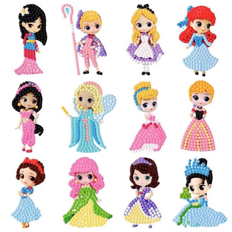 Bộ sticker tranh đính đá handmade cho các bé yêu