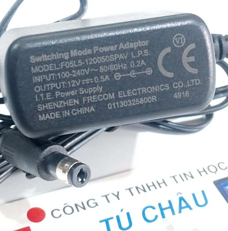 Adapter DC 12V - 0.5A (Đầu cắm Lớn 5.5mm X 2.1 -- 2.5mm) (ZIN)