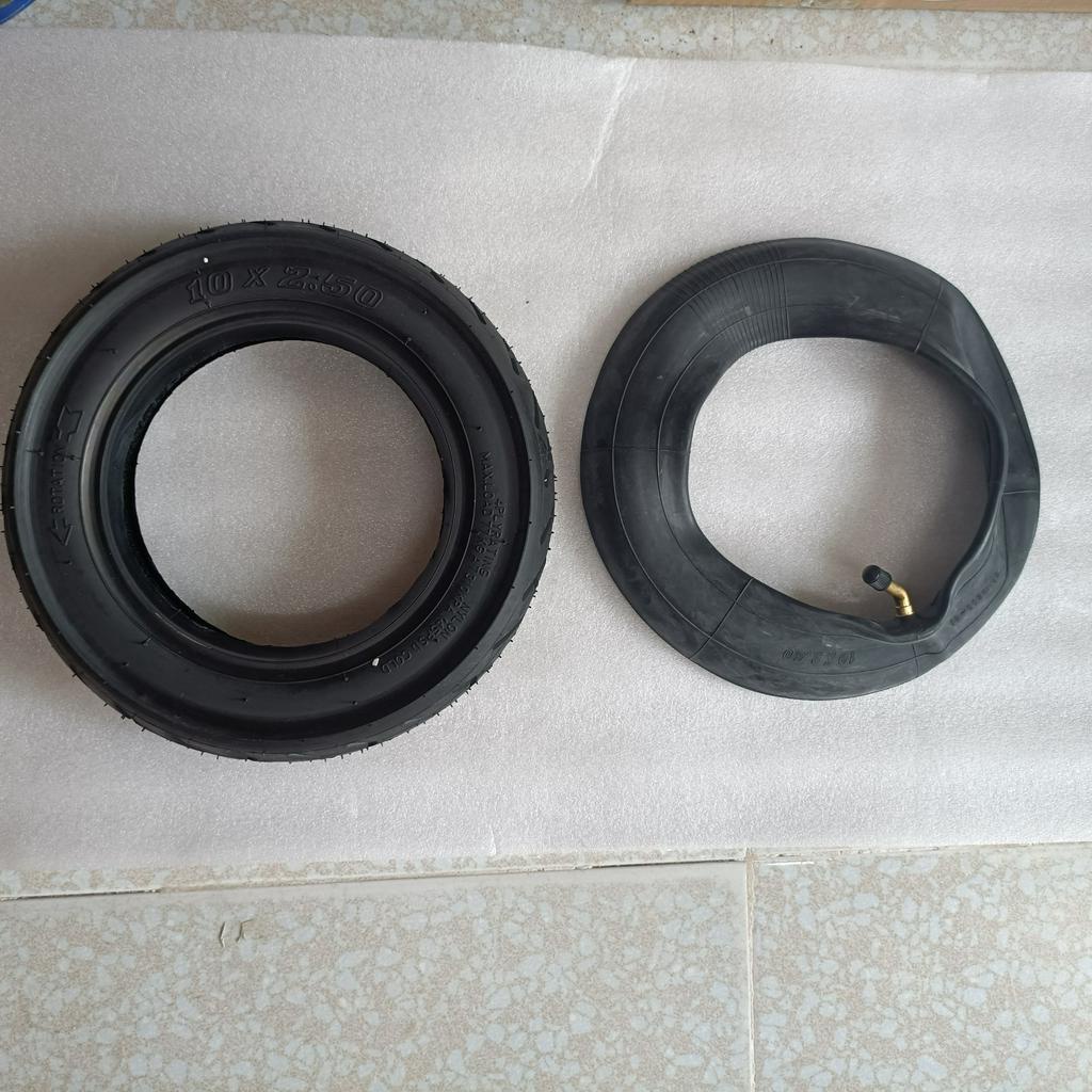 Combo săm lốp cỡ 10x2.5, Vỏ ruột xe scooter 10 inch, đường kính ngoài lốp 25cm