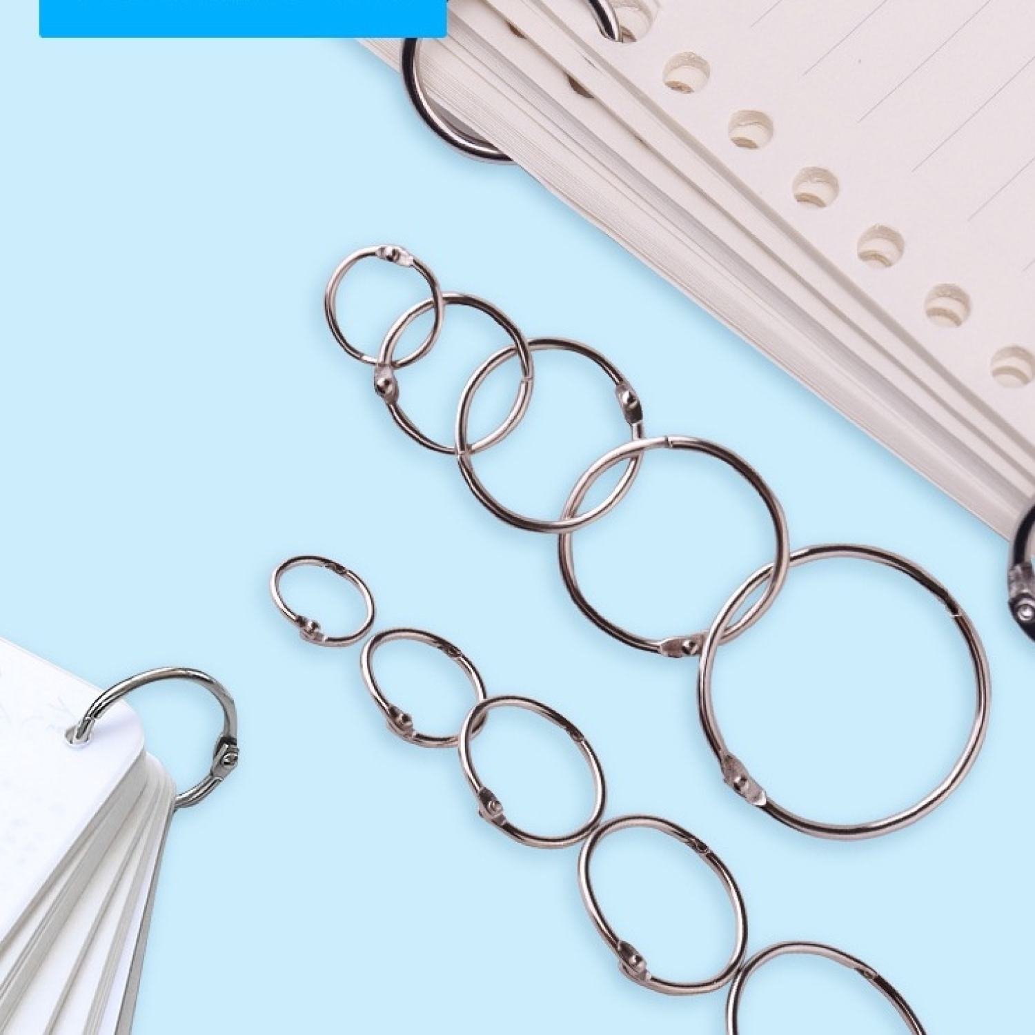 Khoen còng đóng gáy sách, flashcard các size, khoen đóng gáy sổ chất liệu inox