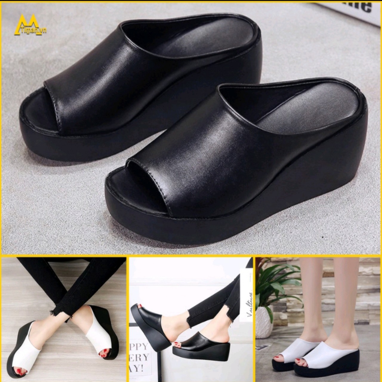 Dép đế xuồng quai da kiểu mới